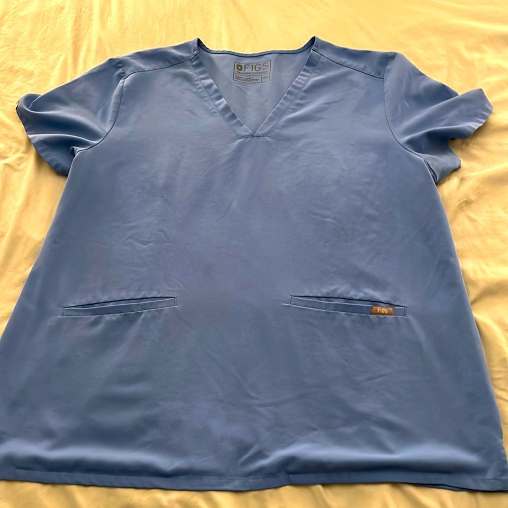 Figs Casma Scrub Top- light blue XXL